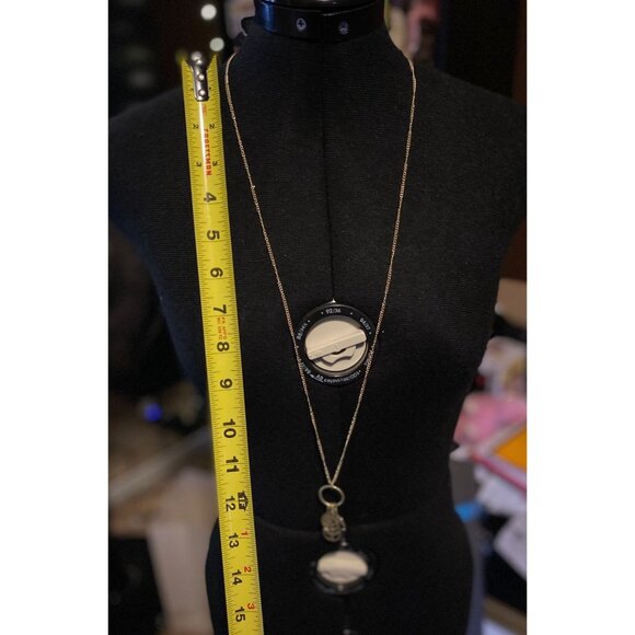 Gold-Tone Long Necklace With Leaf Pendant & Charms - Picture 4 of 4